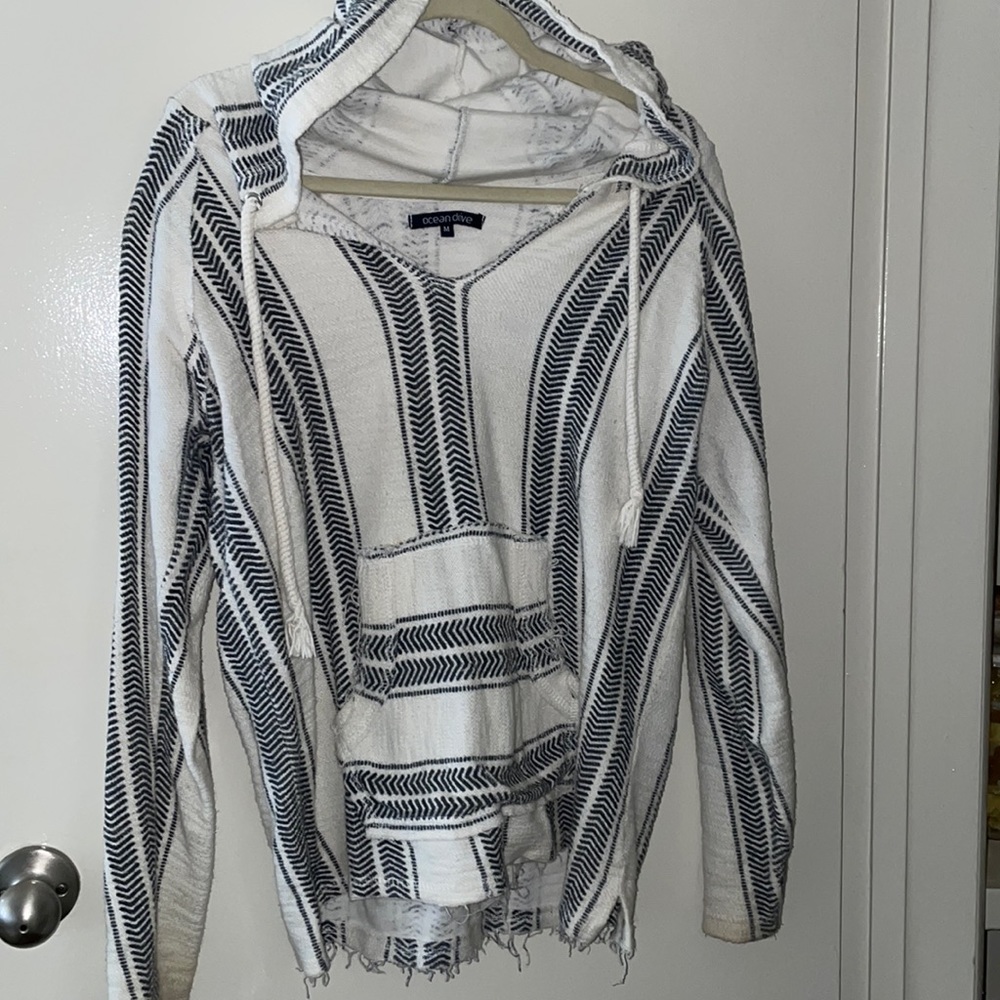 Ocean drive beach stripped hoodie size M